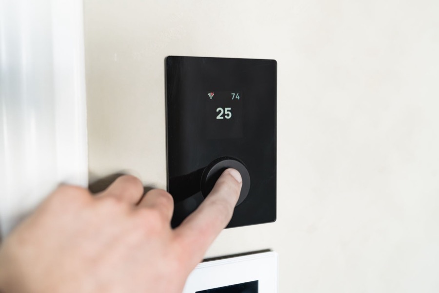 Dialing in a customer's smart thermostat during a service call